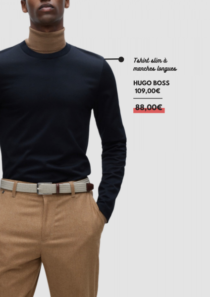 Tshirt manches longues BOSS soldes