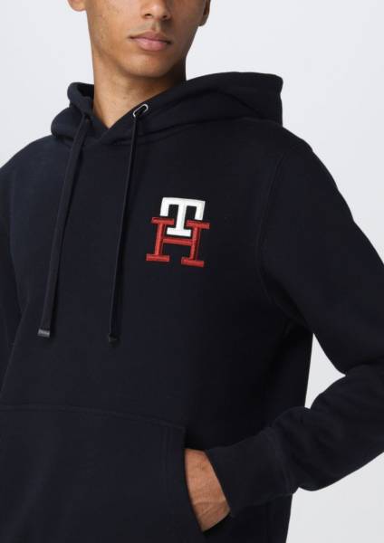 Sweat pour homme noir à capuche Tommy Hilfiger